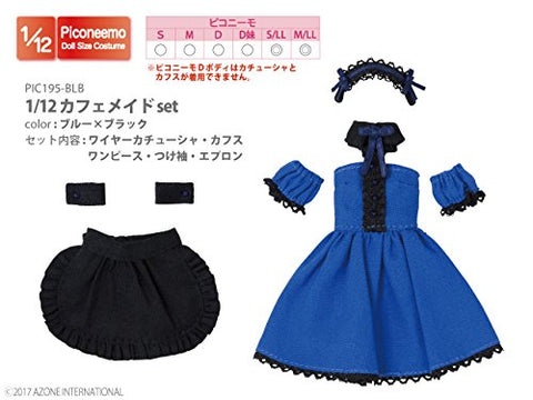 Doll Clothes - Picconeemo Costume - Cafe Maid Set - 1/12 - Blue x Black (Azone)