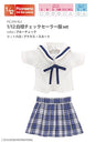 Doll Clothes - Picconeemo Costume - White Collar Checks Sailor Uniform Set - 1/12 - Blue Checks (Azone)