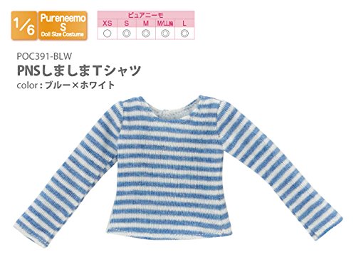 Doll Clothes - Pureneemo Original Costume - PureNeemo S Size Costume - Stripes T-shirt - 1/6 - Blue x White (Azone)