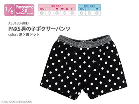 Doll Clothes - Pureneemo Original Costume - PureNeemo XS Size Costume - Boys Boxer Briefs - 1/6 - Black x White Dot (Azone)