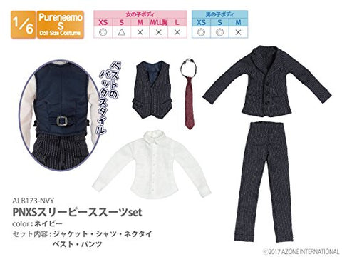 Doll Clothes - Pureneemo Original Costume - PureNeemo XS Size Costume - Three Pieces Suits Set - 1/6 - Navy (Azone)