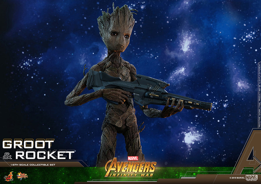 Movie Masterpiece "Avengers: Infinity War" 1/6 Scale Figure Groot & Rocket　