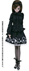 27cm Fairy of Darkness - Laced Collar Long-sleeved T-shirt/ Black (DOLL ACCESSORY)