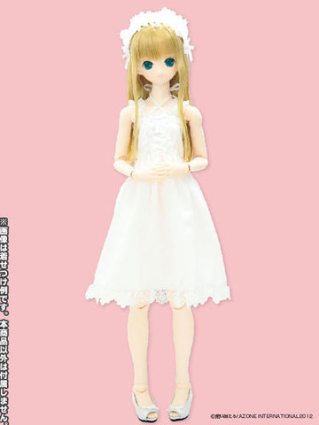 50cm Doll Wear - 50 Mary Lu One-piece Dress Set / White (DOLL ACCESSORY)