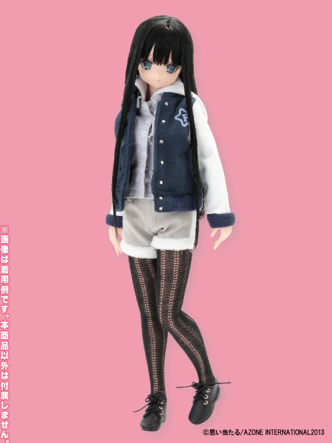 Doll Clothes - PureNeemo - PureNeemo FannyFanny - PureNeemo S Size Costume - Fanny Fanny Stadium Jumper with Logo - 1/6 - Navy x White (Azone)　