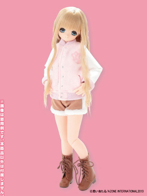 Doll Clothes - PureNeemo - PureNeemo FannyFanny - PureNeemo S Size Costume - Fanny Fanny Stadium Jumper with Logo - 1/6 - Pink x White (Azone)　