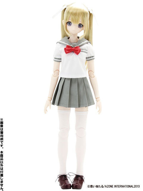 50cm Doll Wear - 50 Sailor Summer Uniform Set/ White x Gray (DOLL ACCESSORY)