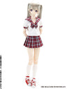 50cm Doll Wear - 50 Mini Length Check Patterned Sailor Uniform Set/ Red Check Pattern (DOLL ACCESSORY)