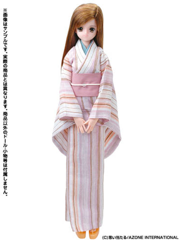 27cm (ASS/AKT/AMP) - Yukata -Ryofu Stripe Pattern- Light Pink (DOLL ACCESSORY)