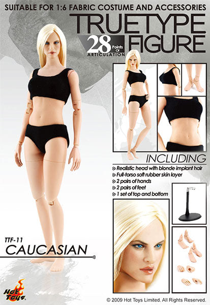 Hot Toys TrueType 1/6 Scale Action Figure Body: New Generation/ Caucasian Female