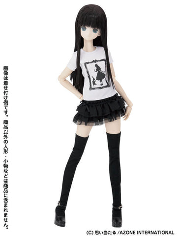 50cm Doll Wear - 50cm Alice Print T-shirt / White (DOLL ACCESSORY)