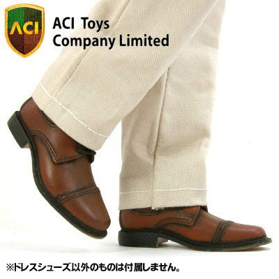 1/6 Figure Men's Shoes - Dress Shoes Brown Worn Ver. (DOLL ACCESSORY)　