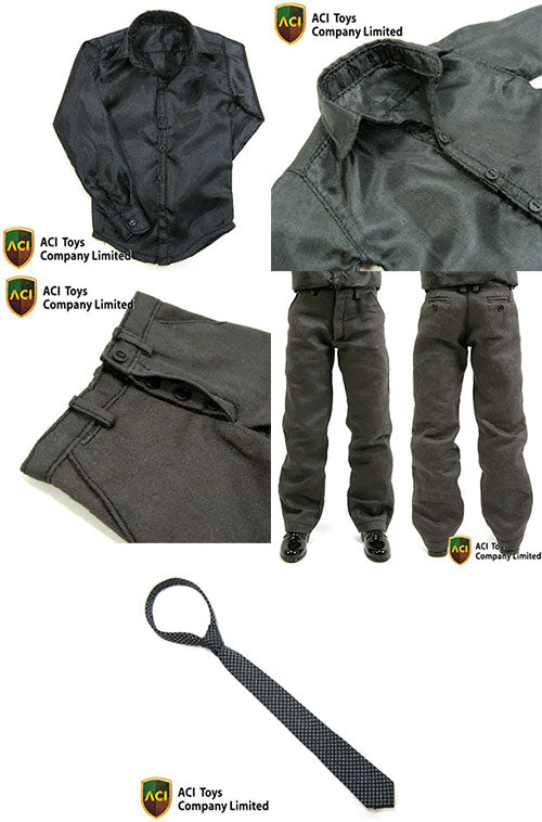 1/6 Figure Menswear - Black Shirt & Gray Chino (DOLL ACCESSORY)　