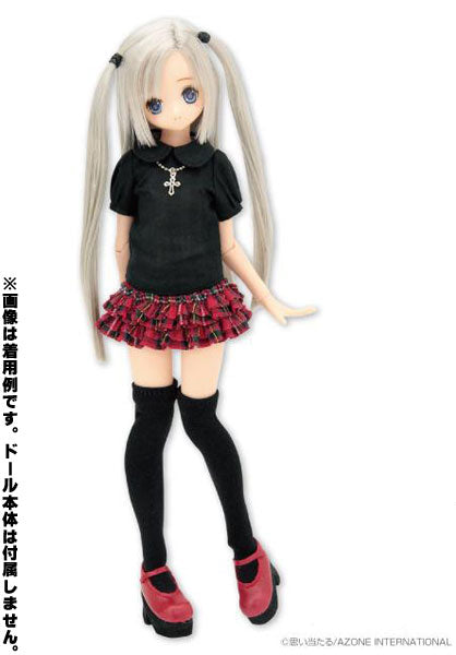 PureNeemo - Doll Clothes - PureNeemo XS Size Costume - High Mini Tiered Skirt - 1/6 - Red Check - ALB121 (Azone)　