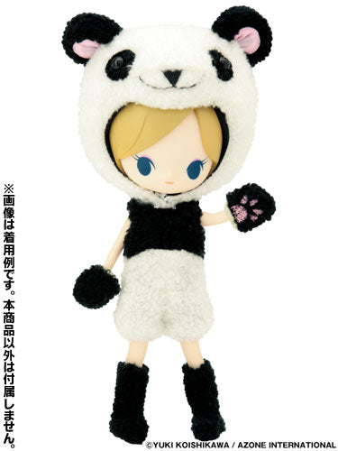 Luna Rock Recommended Wear - Little ChouxChoux Fluffy Plush Outfit Set Black and White Panda (DOLL ACCESSORY)