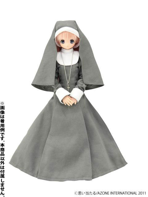 Doll Clothes - PureNeemo - PureNeemo M Size Costume - Nun's Robe Set - 1/6 - Gray (Azone)　