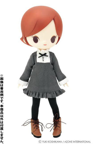 Luna Rock Recommended Wear - Little Shushu Pin Tuck Classical On-piece Dress/ Gray (DOLL ACCESSORY)