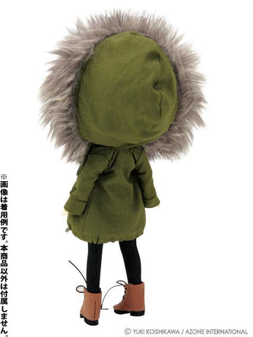 Luna Rock Recommended Wear - Little Shushu Fur Hood Mods Coat/ Khaki (DOLL ACCESSORY)