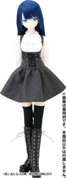 50cm Doll Wear - Black Raven Clothing: Corneille Basic Set/ Gray Stripe (DOLL ACCESSORY)