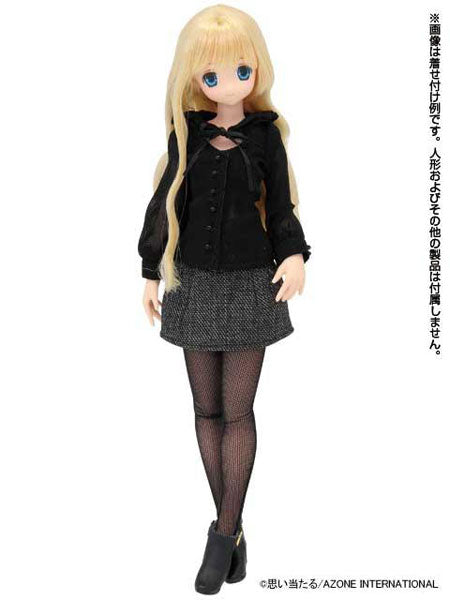 Doll Clothes - PureNeemo - PureNeemo M Size Costume - Three Button Mini Skirt - 1/6 - Black (Azone)　