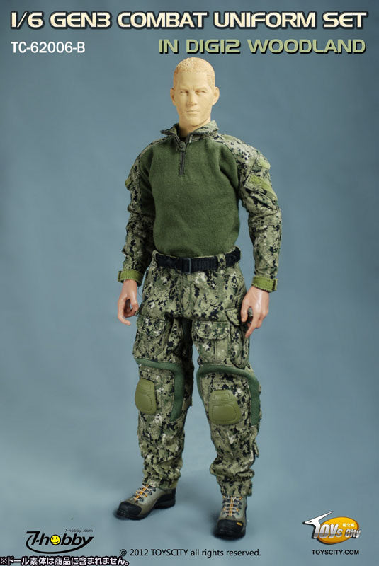 1/6 GEN3 Combat Uniform Set IN DIG2 Woodland (DOLL ACCESSORY)