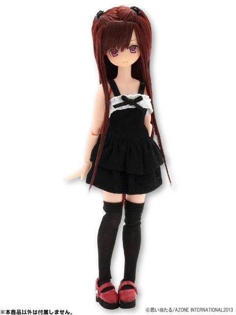 Picco Neemo Wear 1/12 Knit Frilled One-piece Dress/ Black (DOLL ACCESSORY)