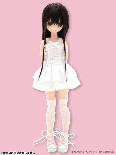 Picco Neemo Wear 1/12 Knit Frilled One-piece Dress/ White (DOLL ACCESSORY)
