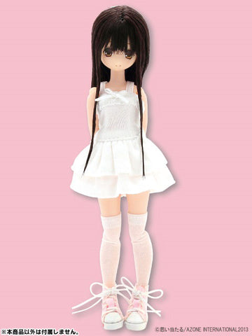 Picco Neemo Wear 1/12 Knit Frilled One-piece Dress/ White (DOLL ACCESSORY)