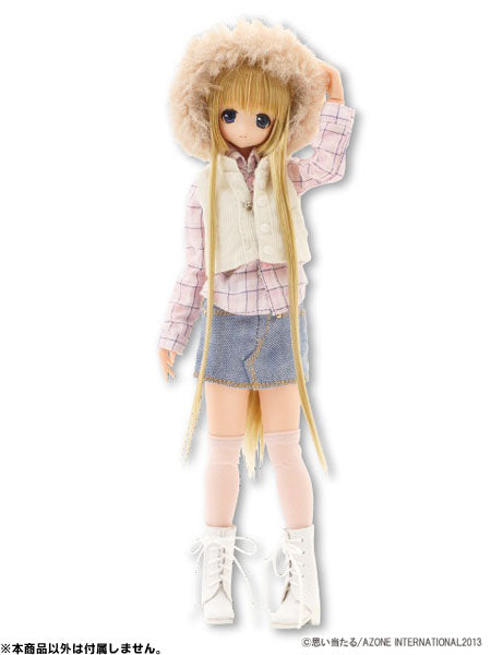 Pure Neemo S - PNS Snotty Cat Fluffy Hooded Vest / Off White (DOLL ACCESSORY)