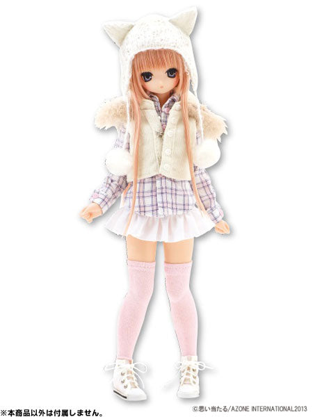 Doll Clothes - Pureneemo Original Costume - PureNeemo S Size Costume - Snotty cat Nekomimi Knit Hat - 1/6 - White (Azone)　