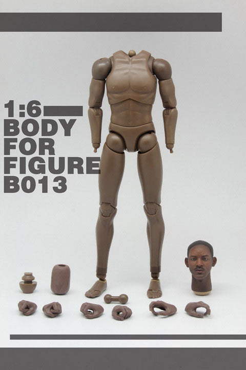 1/6 Male Narrow Shoulder - Dark Skin Body with Head A (VH-B013)