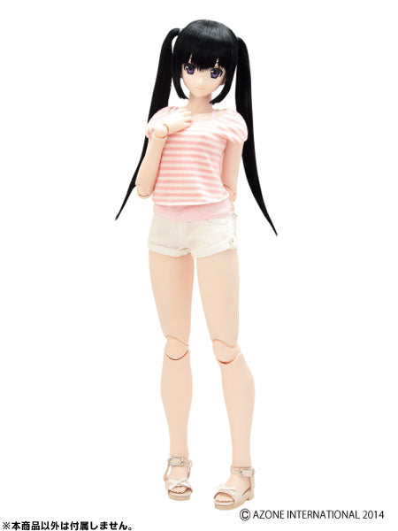 AZO2 Stripe Cut-and-sewn Shirt & Camisole Set/ Pink x Pink (DOLL ACCESSORY)