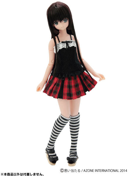 Pure Neemo Size - PNS Punk Pleated Skirt / Red Checkered x Black (DOLL ACCESSORY)
