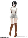 Doll Clothes - 50cm Collection - AZO2 Short Pants with Suspender - 1/3 - Beige Chequered (Azone)　