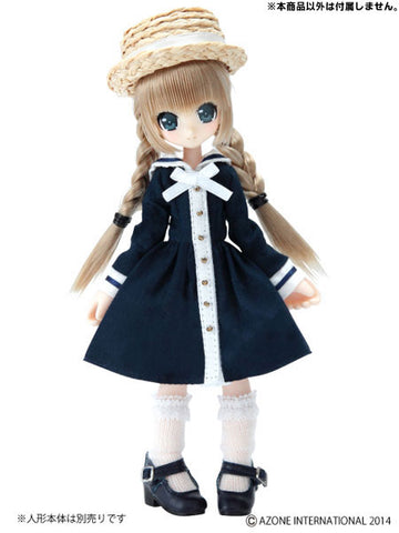 Doll Clothes - Komorebi Mori no Oyofukuya-san - Picconeemo Costume - Boater & Memories Sailor One-piece Set - 1/12 - Navy (Azone)