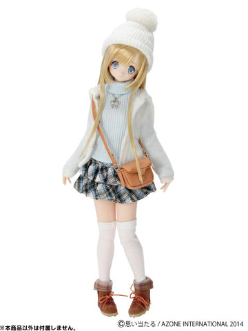 Doll Clothes - Pureneemo Original Costume - PureNeemo S Size Costume - Rib Turtleneck Knit - Light Blue (Azone)