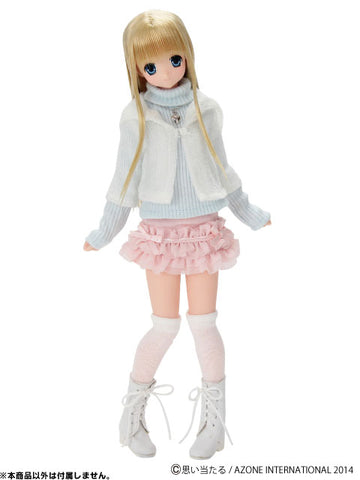 Doll Clothes - Pureneemo Original Costume - PureNeemo S Size Costume - Rib Turtleneck Knit - Light Blue (Azone)