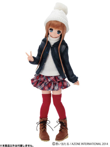 Pure Neemo S Size - Furifuri Tiered Skirt / Red x Navy Checkered (DOLL ACCESSORY)