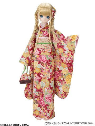 50cm Collection - Doll Clothes - 50cm Kimono & Hakama set 2014 - Red (Azone)