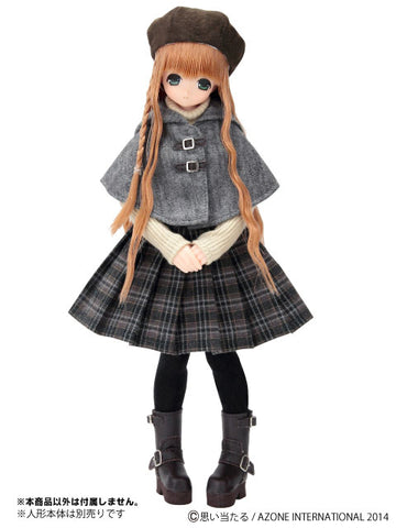 Doll Clothes - Komorebi Mori no Oyofukuya-san - Pureneemo Original Costume - PureNeemo S Size Costume - Omekashi Corset Pleats Skirt Set - 1/6 - Dark Brown Plaid (Azone)　