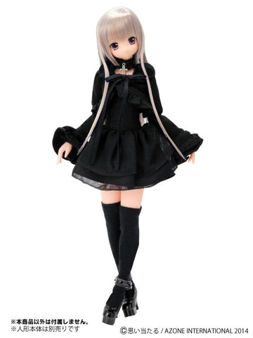 Black Raven Clothing - Doll Clothes - PureNeemo M Size Costume - One-piece Dress Set - 1/6 - Black (Azone)　