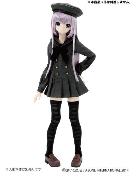 48/50cm Doll Wear - 50 Gymnasium Sailor One-piece Dress Set / Dark Gray (DOLL ACCESSORY)