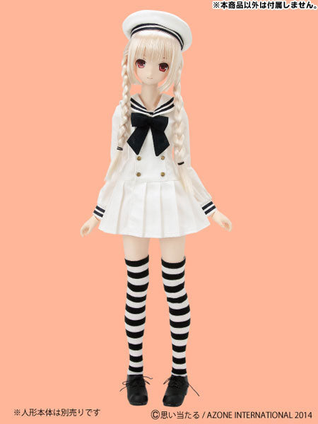 48/50cm Doll Wear - 50 Gymnasium Sailor One-piece Dress Set / White (DOLL ACCESSORY)