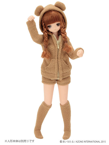 Doll Clothes - PureNeemo S Size Costume - Kumakuma Roomwear Set - Brown (Azone)