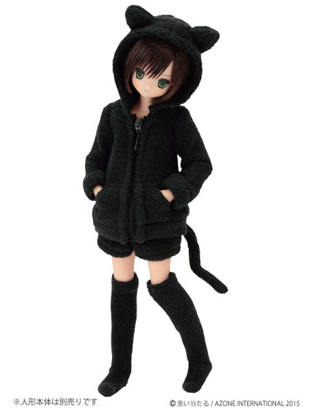 Doll Clothes - PureNeemo S Size Costume - PureNeemo - Nyanyan Roomwear Set - 1/6 - Black (Azone)