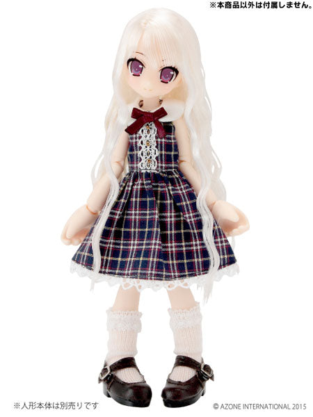 Doll Clothes - Komorebi Mori no Oyofukuya-san - Picconeemo Costume - Round Collar One-piece - 1/12 - Navy Plaid (Azone)