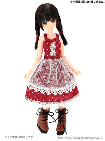 Doll Clothes - Komorebi Mori no Oyofukuya-san - Picconeemo Costume - Shabondama Apron Dress - 1/12 - Bordeaux × Bordeaux (Azone)