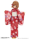 Doll Clothes - PureNeemo S Size Costume - Yukata Set -Otomezakura- - 1/6 - Crimson (Azone)　