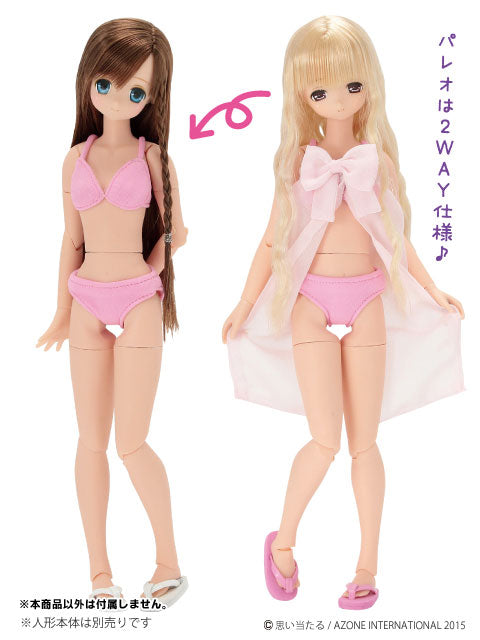 Doll Clothes - PureNeemo M Size Costume - Mermaid Pareo Bikini Set - 1/6 - Pink (Azone)