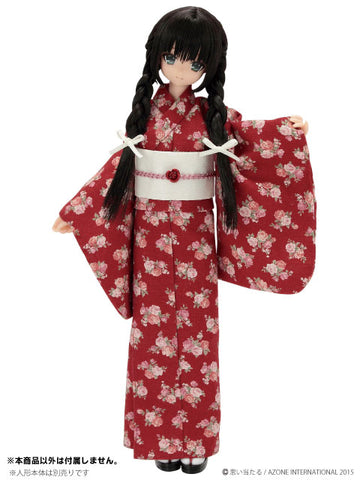 Doll Clothes - PureNeemo M Size Costume - Yukata Set -Nobara no Koi- - 1/6 - Red (Azone)　